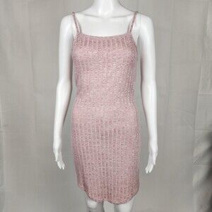 Forever 21 Pink Ribbed Knit Cami Mini Dress Size S